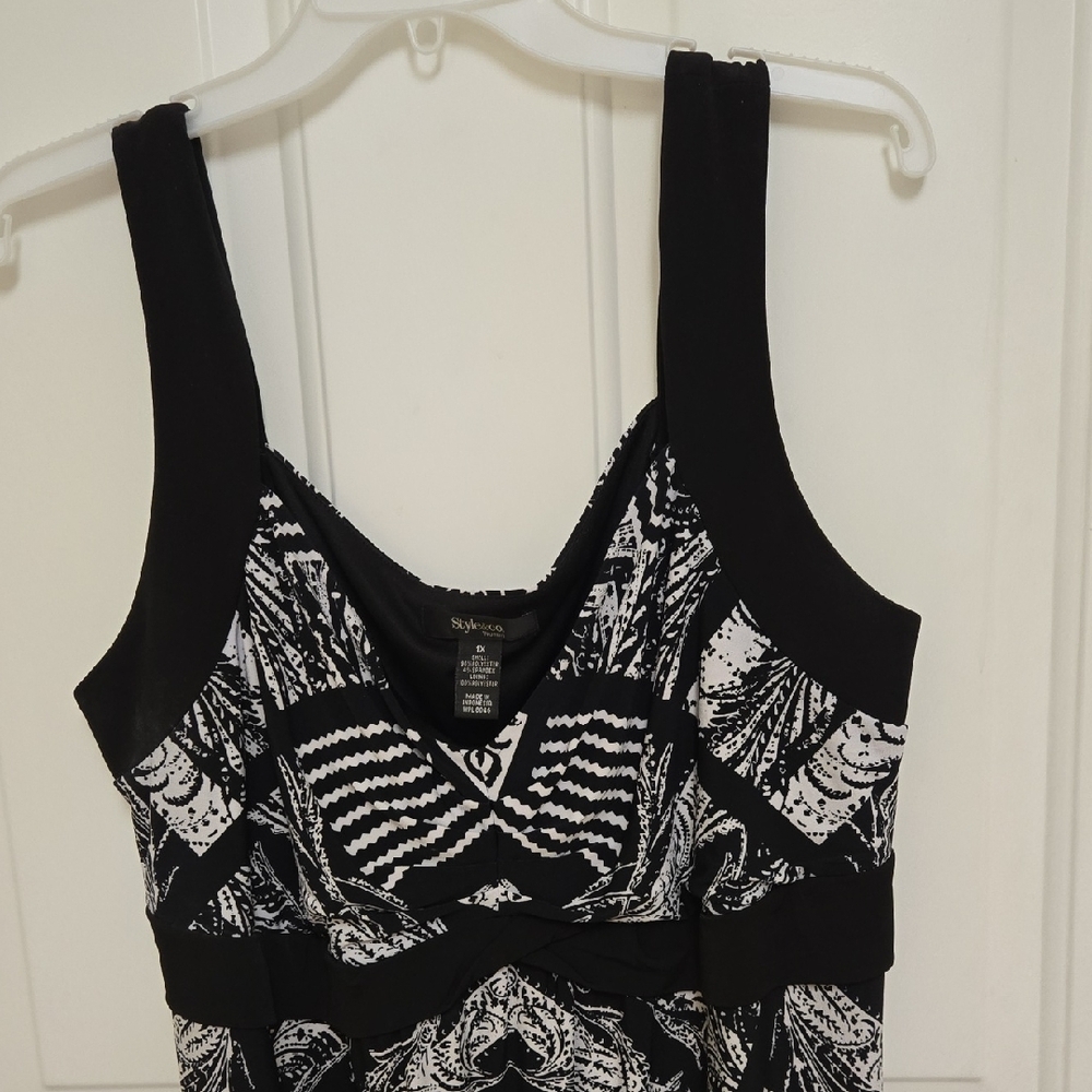 Style & Co. Black and White Patterned Maxi Dress - Picture 3 of 8